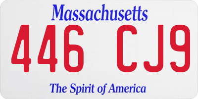 MA license plate 446CJ9