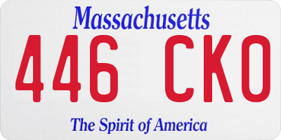 MA license plate 446CK0
