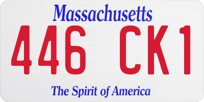 MA license plate 446CK1