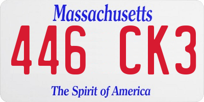 MA license plate 446CK3