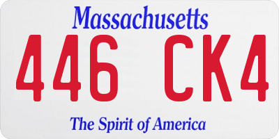 MA license plate 446CK4