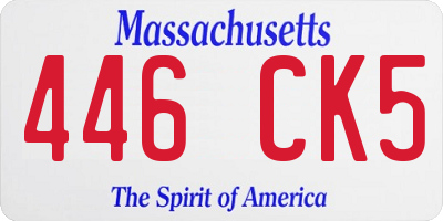 MA license plate 446CK5