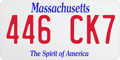 MA license plate 446CK7