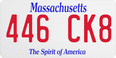 MA license plate 446CK8