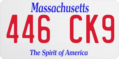 MA license plate 446CK9