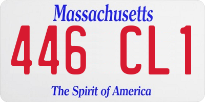 MA license plate 446CL1