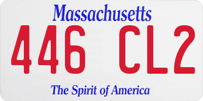 MA license plate 446CL2