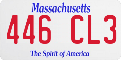 MA license plate 446CL3