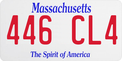 MA license plate 446CL4