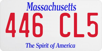 MA license plate 446CL5