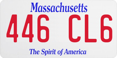 MA license plate 446CL6