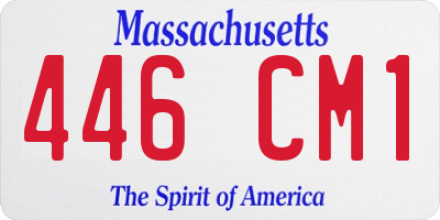 MA license plate 446CM1