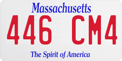 MA license plate 446CM4