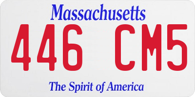 MA license plate 446CM5