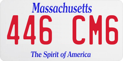 MA license plate 446CM6