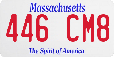MA license plate 446CM8