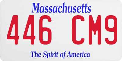 MA license plate 446CM9