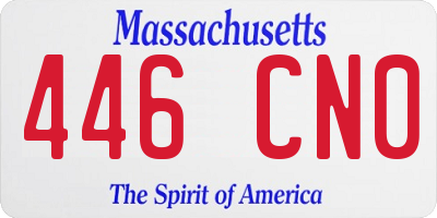 MA license plate 446CN0
