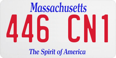 MA license plate 446CN1
