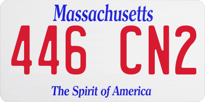 MA license plate 446CN2