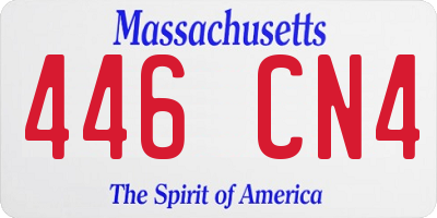 MA license plate 446CN4