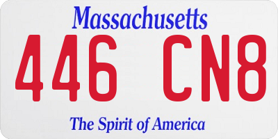 MA license plate 446CN8