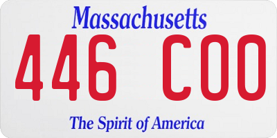 MA license plate 446CO0