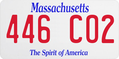 MA license plate 446CO2
