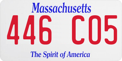 MA license plate 446CO5