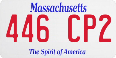 MA license plate 446CP2