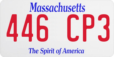 MA license plate 446CP3