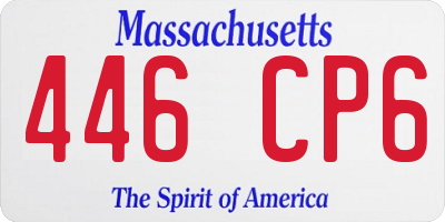 MA license plate 446CP6