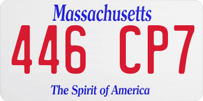 MA license plate 446CP7