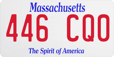 MA license plate 446CQ0