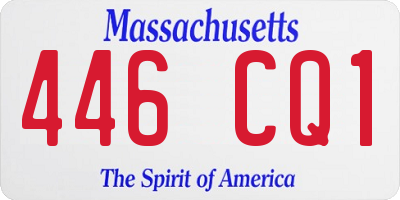 MA license plate 446CQ1