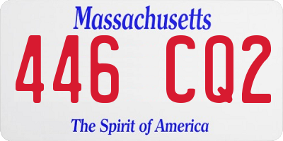 MA license plate 446CQ2