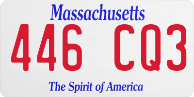 MA license plate 446CQ3