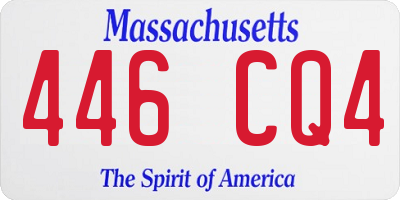 MA license plate 446CQ4