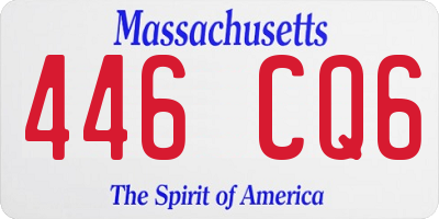MA license plate 446CQ6
