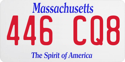 MA license plate 446CQ8