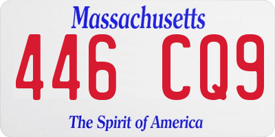MA license plate 446CQ9