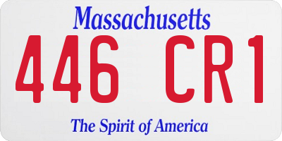 MA license plate 446CR1