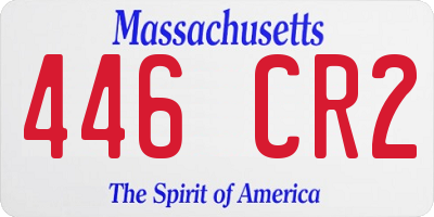 MA license plate 446CR2