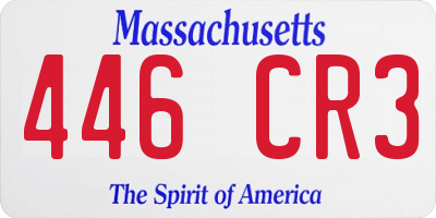 MA license plate 446CR3