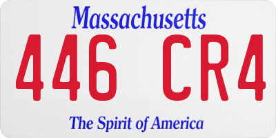 MA license plate 446CR4
