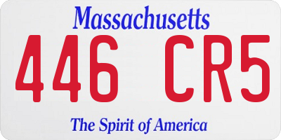 MA license plate 446CR5