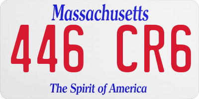 MA license plate 446CR6