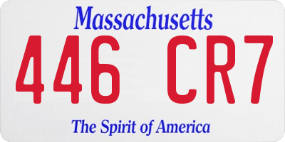 MA license plate 446CR7