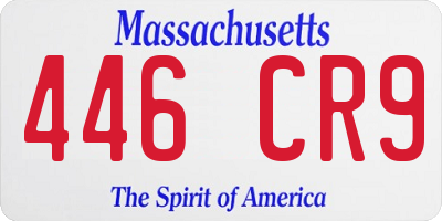 MA license plate 446CR9