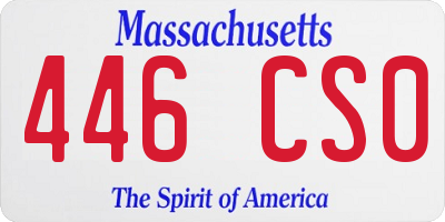 MA license plate 446CS0